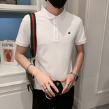 2024夏装男印花POLO新款社会小伙短袖潮男POLO衫D326-16815P55，男装T恤，星座1101