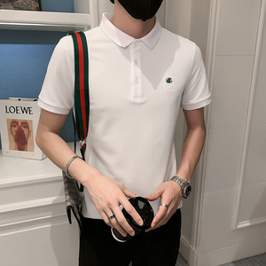2024夏装男印花POLO新款社会小伙短袖潮男POLO衫D326-1 6815 P55图片