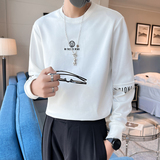 2024秋装新款社会风圆领卫衣上衣男直播D326-13332P68控98，男装卫衣，星座1101