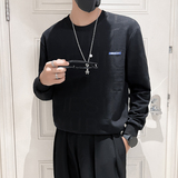 2024秋装新款社会风圆领卫衣上衣男直播D326-11251P68控98，男装卫衣，星座1101