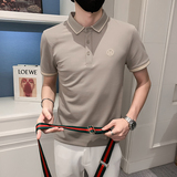 2024夏装男刺绣虎头POLO社会小伙短袖潮男POLO衫D326-16803P55，男装Polo衫，星座1101