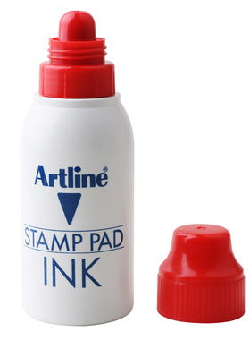 日本旗牌Artline红色/蓝色/黑色/绿色印油50ml ESA-2N快干印台填