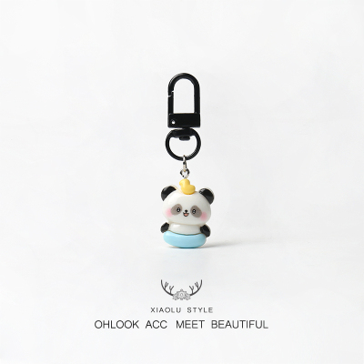 萌趣可爱小熊猫钥匙扣背包挂饰日常小巧简约百搭配饰品车载挂件
