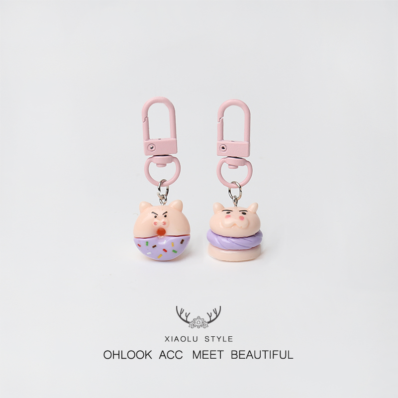 趣味肥嘟嘟左卫门系列创意蜡笔小新少女钥匙扣卡通挂件