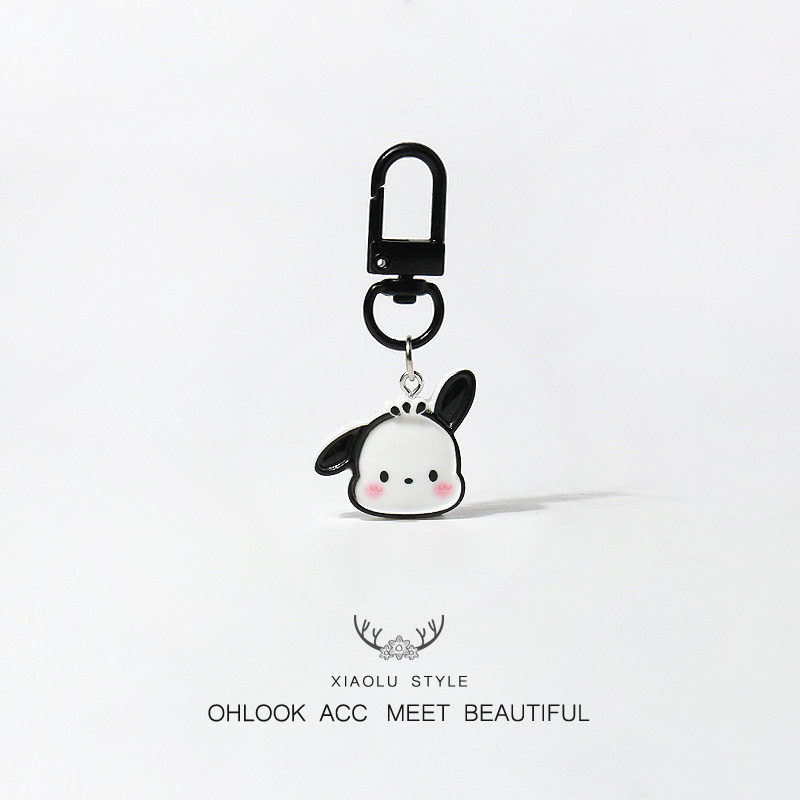 原创可爱狗钥匙扣发夹发绳三件套简约小巧发饰品头饰百搭挂件