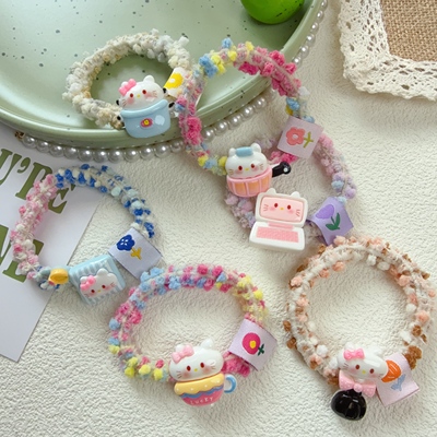 可爱HelloKitty发圈甜美少女头绳网红女生ins大肠圈卡通学生发绳