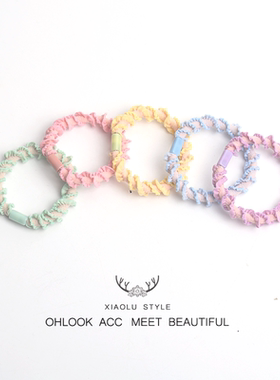 超仙发圈夏季简约气质头绳橡皮筋女扎头发韩版螺旋撞色加粗头绳