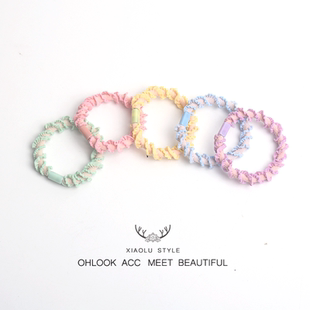 超仙发圈夏季 螺旋撞色加粗头绳 简约气质头绳橡皮筋女扎头发韩版