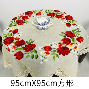 手工绣花桌布桌旗外贸库存 s300 壹佰年刺绣直播间 s251