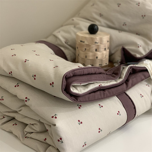 韩国大鹅全棉夏凉被韩系小碎花2米夏季 夏被可水洗纯棉双人空调被