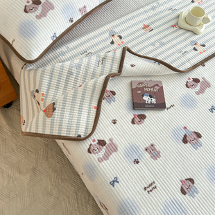 一面全棉一面牛奶绒床盖三件套加厚双面秋冬榻榻米绒床单可定制