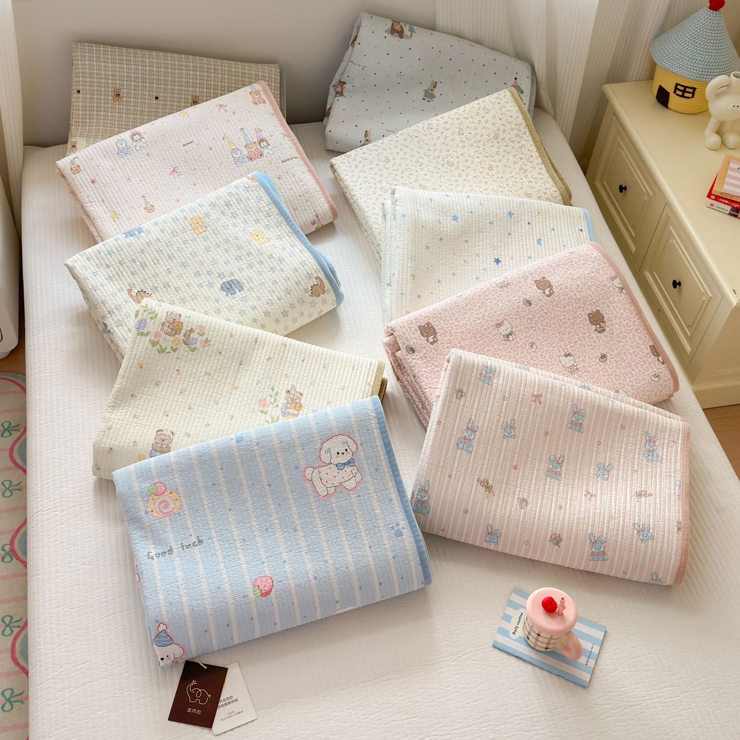 秋冬一面全棉一面绒床盖夹棉绗缝榻榻米垫子冬季加厚绒毯炕床单