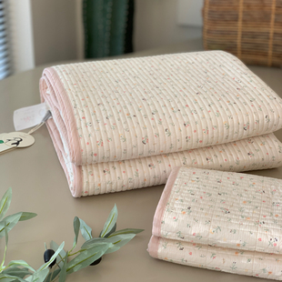 韩国ins双面全棉床盖三件套绗缝夹棉床单四季通用全棉榻榻米床盖