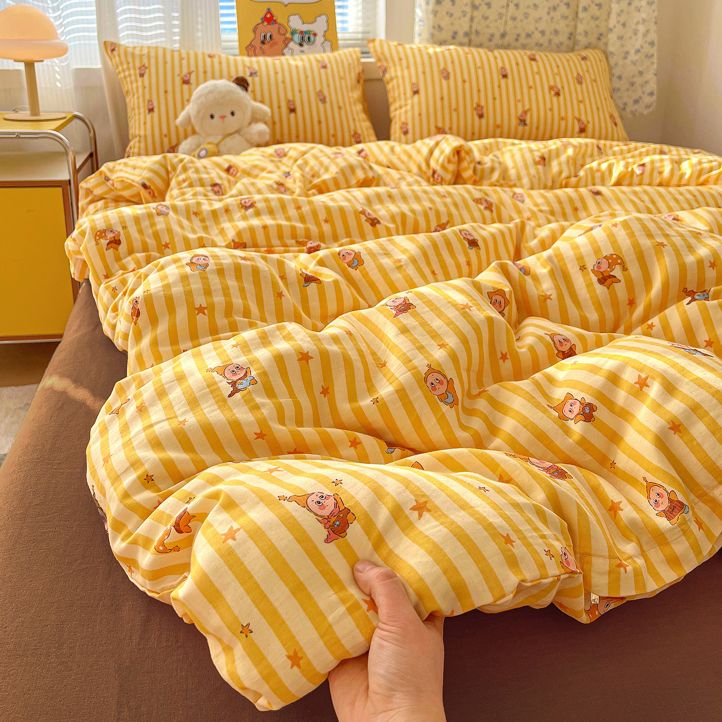 小清新全棉有氧双层纱被套单件200X230纱布套纯棉双人床上四件套