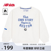 圆领套头卫衣拼接长袖 Newbalance 14岁秋冬新品 上衣 nb官方童装