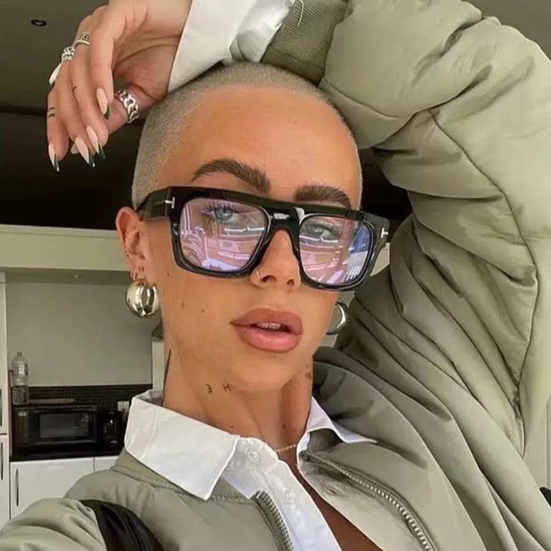 欧美复古T字方形眼镜框平光防蓝光大框光学架潮流显瘦素颜装饰镜,ZIPPO/瑞士军刀/眼镜,定制成品光学镜,淘宝优惠券,粉丝福利购,淘宝优惠卷