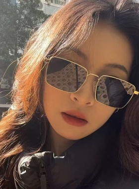 复古欧美金属方形麻花腿太阳眼镜
