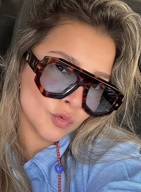 不规则多边形粗框墨镜女ins风潮