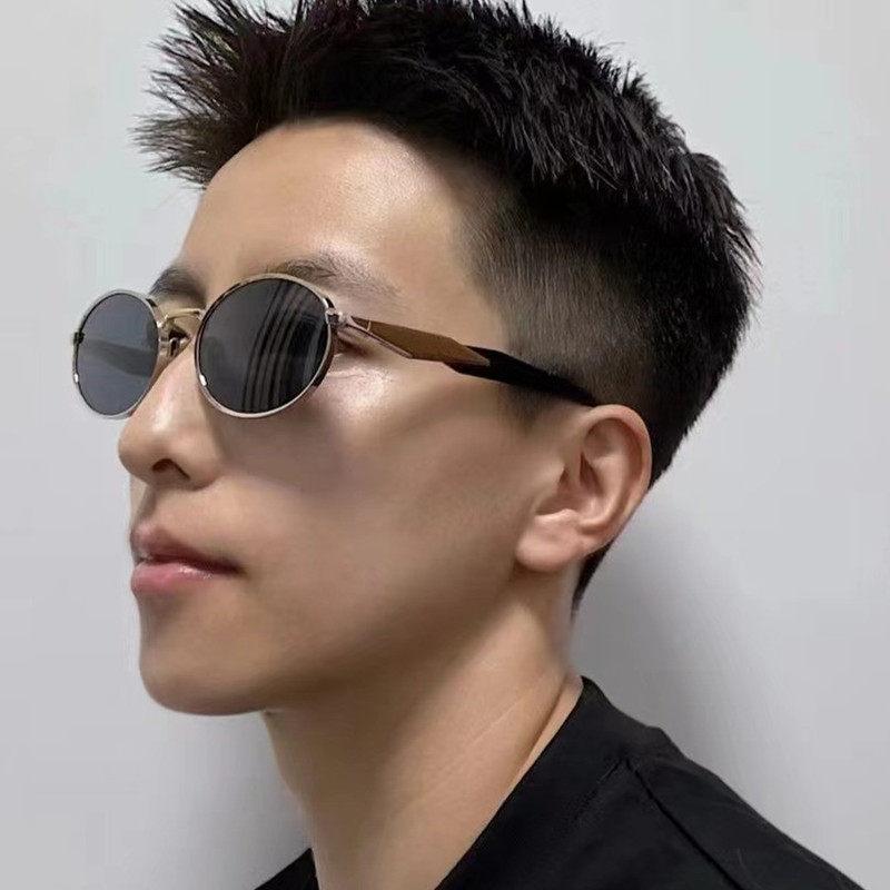 复古椭圆形金属个性太阳镜港风装饰欧美造型网红街拍墨镜防紫外线