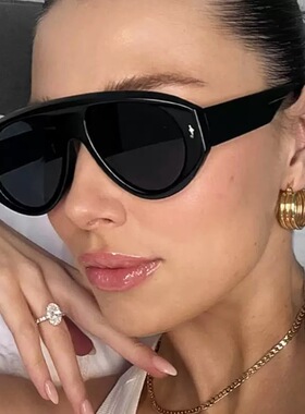 欧美复古飞行员大框箭头标墨镜