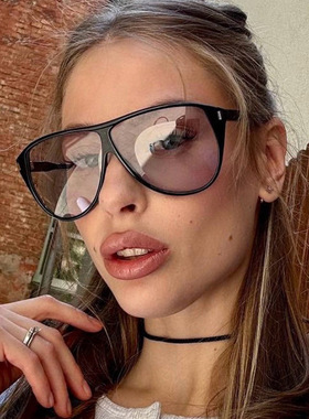 大框猫眼蛤蟆形茶色复古墨镜防晒