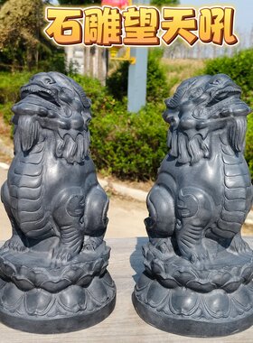 石雕青石望天吼小石蹬龙朝天吼望君归家用门前门口房顶石头摆件
