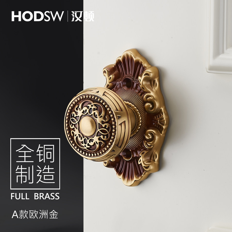 汉顿全铜欧式单面隐形门锁