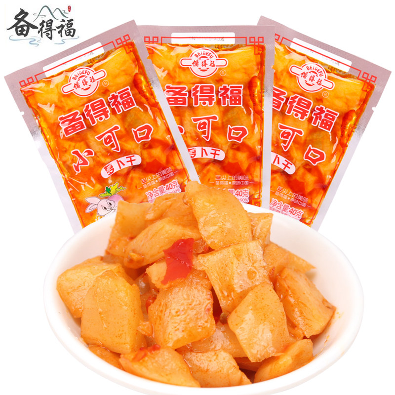 备得福小可口萝卜干甜辣40g/袋独立包装下饭菜开胃脆口咸菜酱腌菜