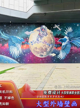 比雅壁画3D手绘画定制彩绘画墙绘