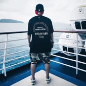 270克重磅纯棉短袖 体恤宽松情侣五分袖 T恤男美式 潮牌字母印花夏季