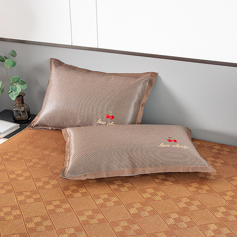 夏季枕套成人枕芯套冰丝凉席藤枕头套夏天透气防滑藤枕席