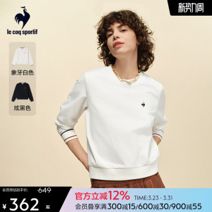 乐卡克法国公鸡秋冬女款 上衣 圆领松弛感卫衣舒适基础款