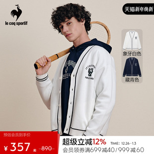 男女V领针织开衫 乐卡克法国公鸡春秋季 中性休闲薄外套 网球