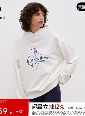 乐卡克男女款复古运动舒适透气休闲时尚连帽红色卫衣情侣款