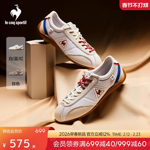 乐卡克法国公鸡2026年春季男女同款经典款复古休闲透气薄底运动鞋