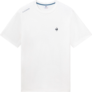 乐卡克法国公鸡夏季男士运动经典舒适透气白色纯棉圆领短袖T恤