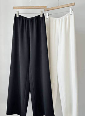法式极简风三醋酸长裤 春夏新款巨显瘦显高gala裤