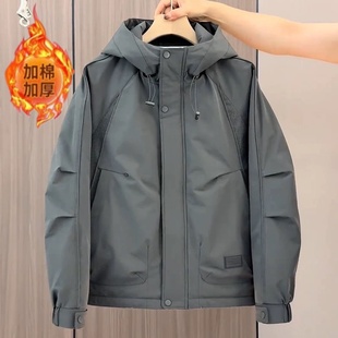 棉衣外套保暖连帽工装 男士 夹克潮流百搭休闲冲锋衣男嘻哈 新款 冬季