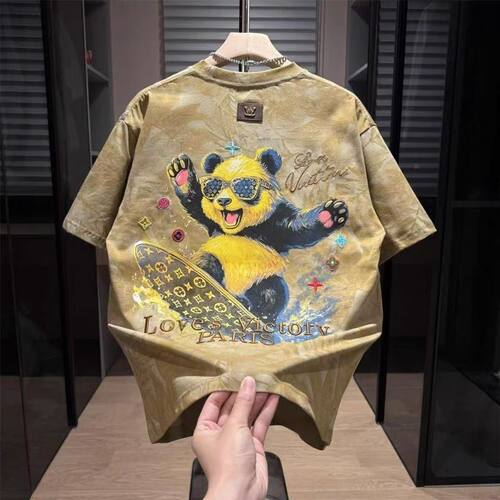 短袖t恤男2025夏宽松休闲半袖