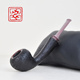 中国泽龙烟斗SP签约斗师进口石楠木手工制作自由式 长杆橡果喷砂面