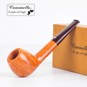 意大利白胡子Caminetto石楠木烟斗光面直苹果式 浅染色坎伯兰斗嘴