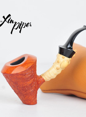 李欣烟斗XIN PIPES石楠木手工制喷砂面天蚕系列L草利器桌斗可站立
