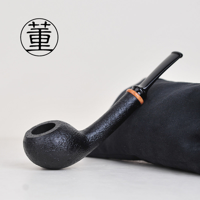大董烟斗手工制作长杆喷砂表面