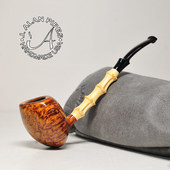 美国一线斗师杰夫阿兰Jeff Alan手工烟斗光面盾牌竹节斗杆石楠木