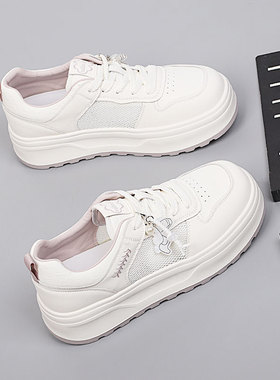 胖mm鞋宽胖脚单鞋41-43大码女鞋2026春夏新款时尚舒适透气小白鞋