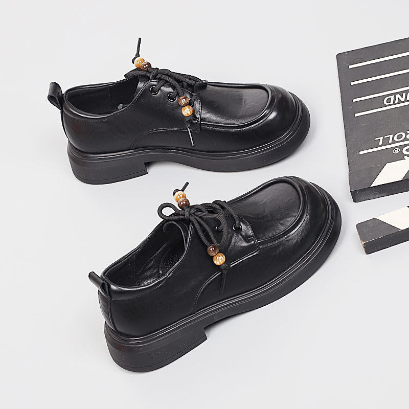 爆款大码女鞋41一43单鞋2026春季新款休闲时尚脚宽胖肥系带小皮鞋,女鞋,乐福鞋（豆豆鞋）,淘宝优惠券,粉丝福利购,淘宝优惠卷