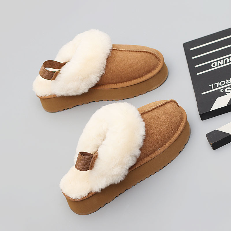 新款大码女鞋41-43时尚棉鞋冬2024半包棉拖鞋特大号一脚蹬雪地靴