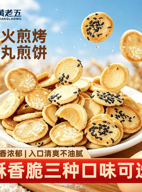 黄老五小丸煎饼500g多口味薄脆饼干休闲办公下午茶酥点零食