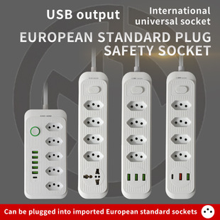 接线板 六位1美式 125v巴西规南美洲带usb排插座5 15r拖线板