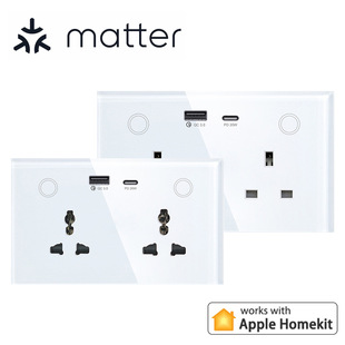 matter插座usb快充147智能双插WiFi扫码直接Homekit谷歌alexa语音